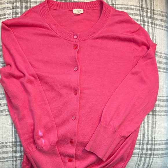 J. Crew Vibrant Pink Cardigan Sweater - Picture 4 of 8